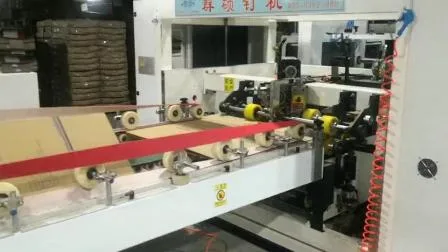 Máquina coladora e coladora de pasta de papelão totalmente automática e máquina de costura dobrável